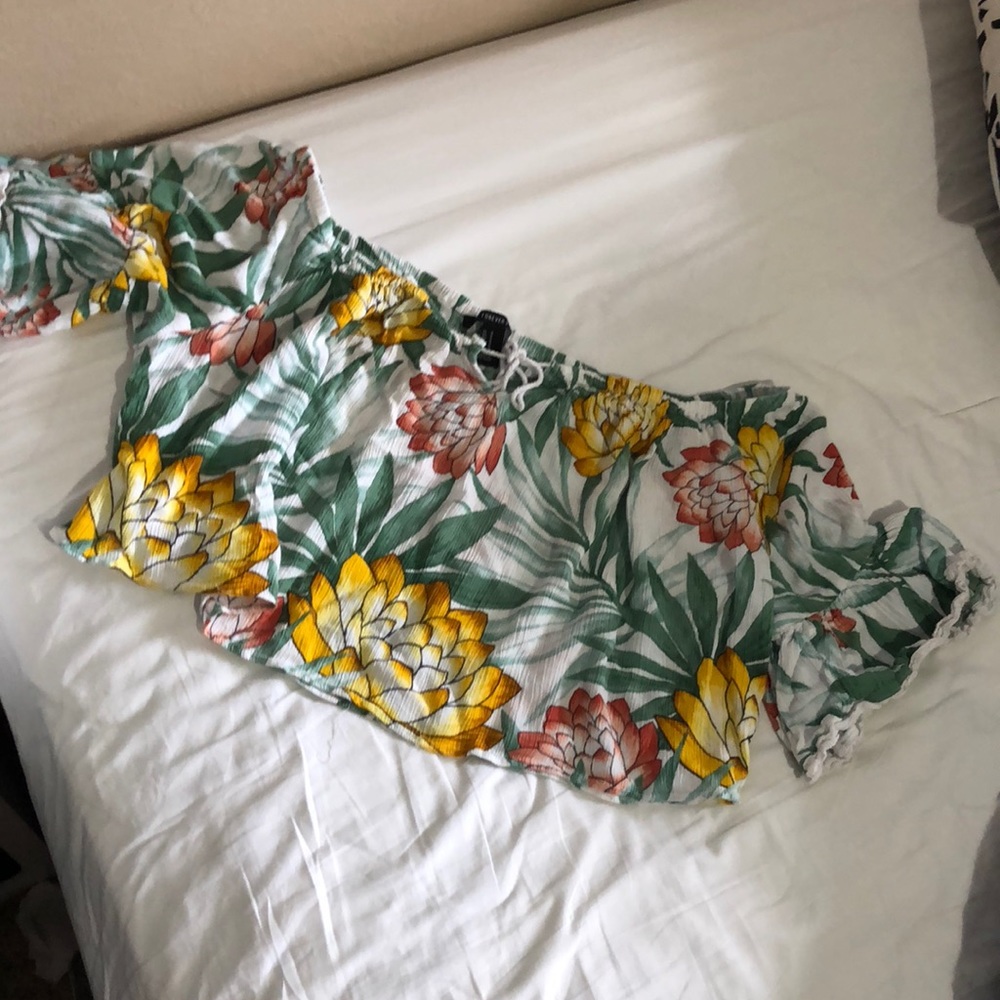 Floral off the shoulder forever 21 top